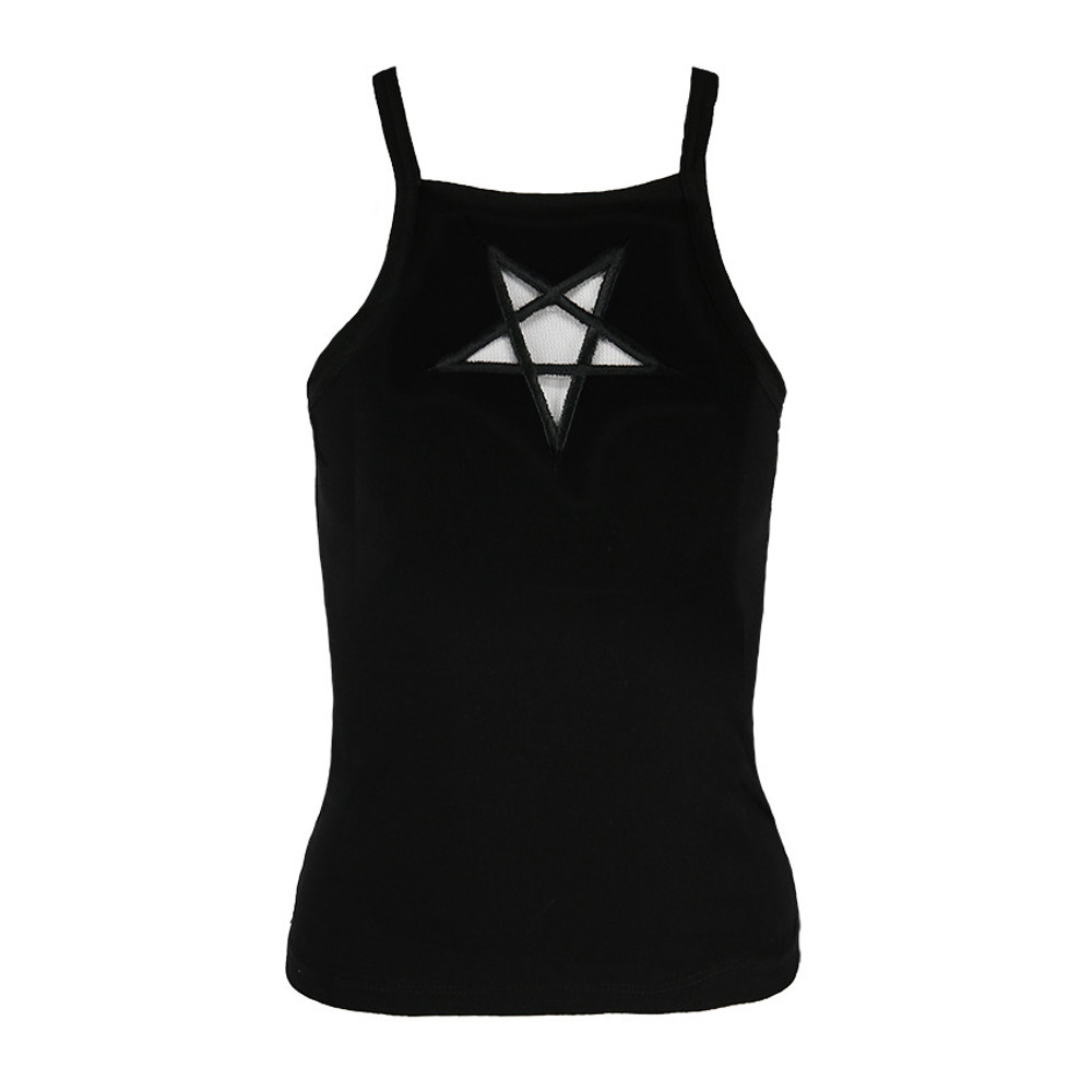 Restyle - Pentagram mesh Ärmelloses Top - Schwarz